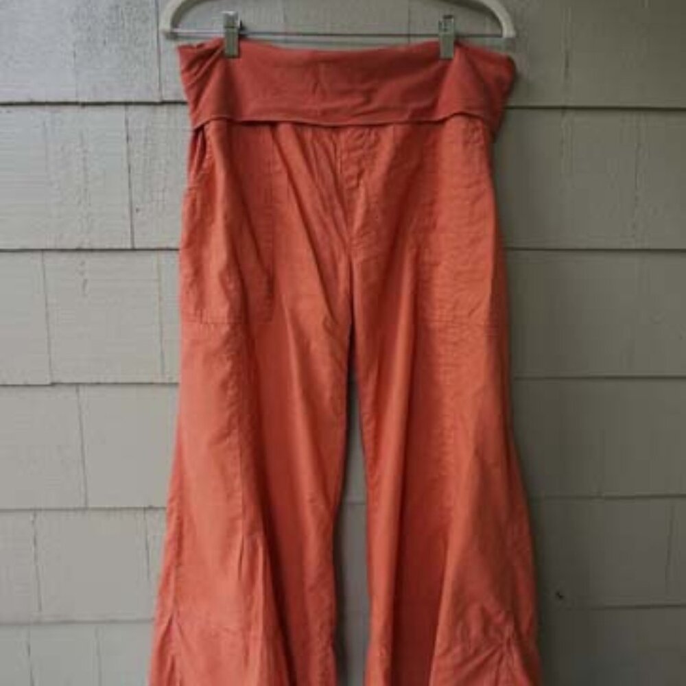 XCVI Wearable Terra Cotta Long Pants Flair Leg VGUC Size L